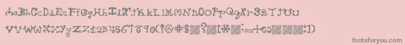 Hieroglyphlicks Font – Gray Fonts on Pink Background
