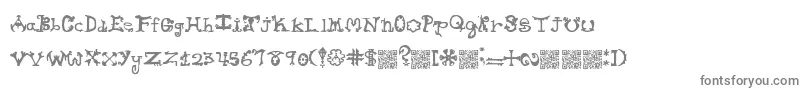 フォントHieroglyphlicks – 白い背景に灰色の文字