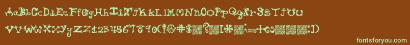 Шрифт Hieroglyphlicks – зелёные шрифты на коричневом фоне