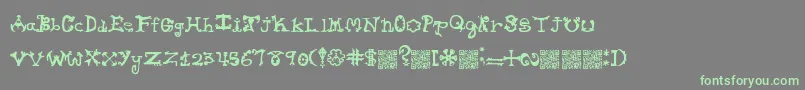 Czcionka Hieroglyphlicks – zielone czcionki na szarym tle
