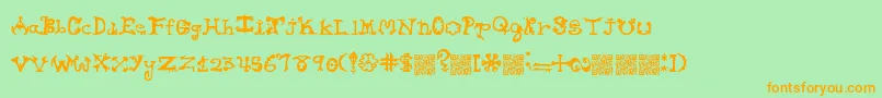 Hieroglyphlicks Font – Orange Fonts on Green Background