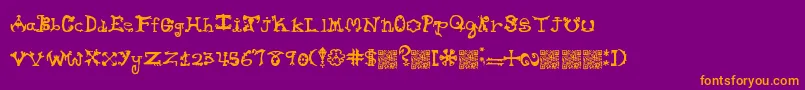 Fonte Hieroglyphlicks – fontes laranjas em um fundo violeta