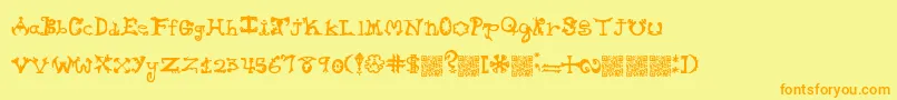 Czcionka Hieroglyphlicks – pomarańczowe czcionki na żółtym tle