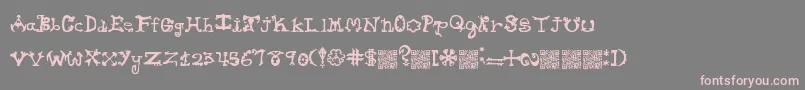 Hieroglyphlicks Font – Pink Fonts on Gray Background