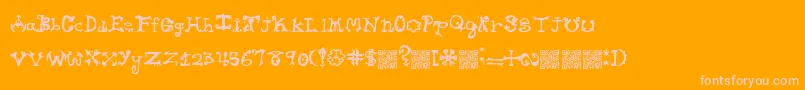 Hieroglyphlicks Font – Pink Fonts on Orange Background