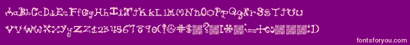 Hieroglyphlicks Font – Pink Fonts on Purple Background