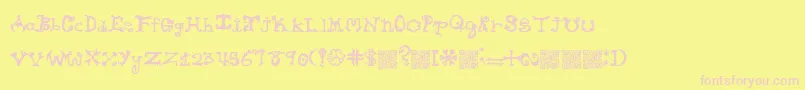 Hieroglyphlicks Font – Pink Fonts on Yellow Background