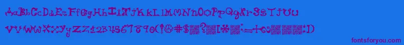 Hieroglyphlicks Font – Purple Fonts on Blue Background