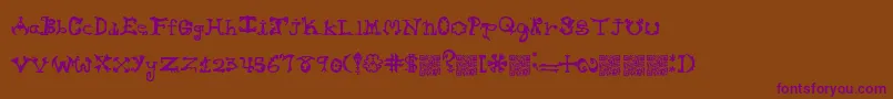 Czcionka Hieroglyphlicks – fioletowe czcionki na brązowym tle