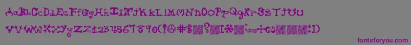 Hieroglyphlicks Font – Purple Fonts on Gray Background