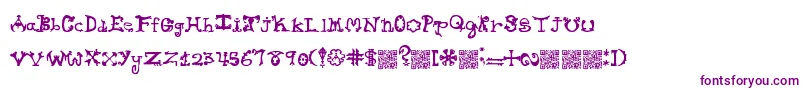 Więcej informacji o czcionce Hieroglyphlicks Czcionka Hieroglyphlicks – fioletowe czcionki na białym tle