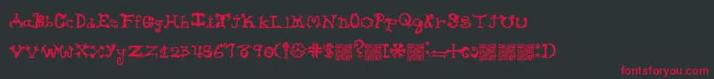 Hieroglyphlicks-Schriftart – Rote Schriften auf schwarzem Hintergrund