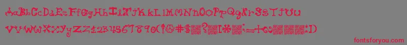 Hieroglyphlicks Font – Red Fonts on Gray Background