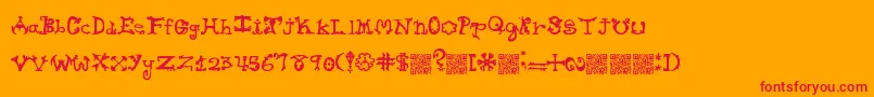 Шрифт Hieroglyphlicks – красные шрифты на оранжевом фоне