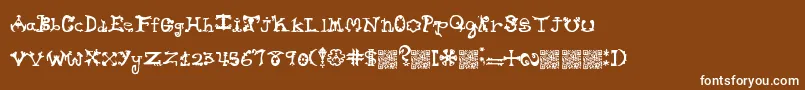 Hieroglyphlicks Font – White Fonts on Brown Background