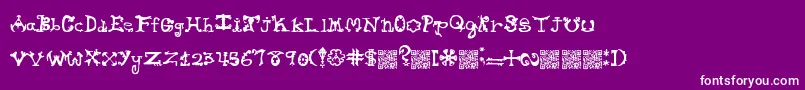 Hieroglyphlicks Font – White Fonts on Purple Background