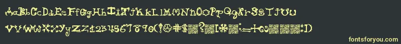 Hieroglyphlicks Font – Yellow Fonts on Black Background