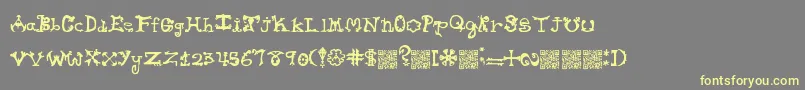 Hieroglyphlicks-fontti – keltaiset fontit harmaalla taustalla