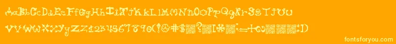 Hieroglyphlicks Font – Yellow Fonts on Orange Background