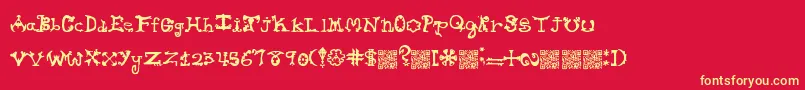 Hieroglyphlicks Font – Yellow Fonts on Red Background