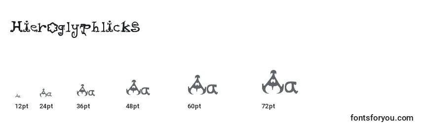 Tamaños de fuente Hieroglyphlicks