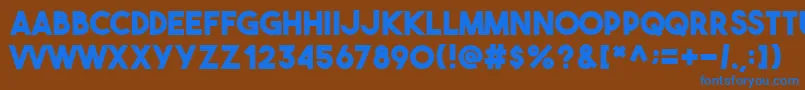 フォントTheboldfont – 茶色の背景に青い文字