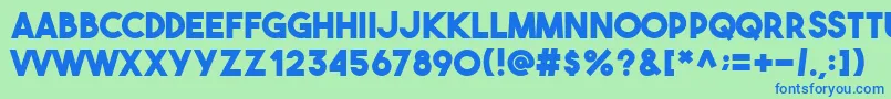 Theboldfont Font – Blue Fonts on Green Background