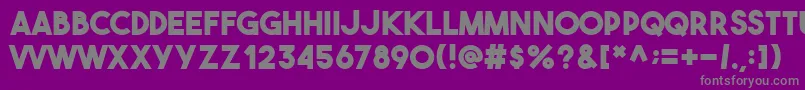 Theboldfont-fontti – harmaat kirjasimet violetilla taustalla