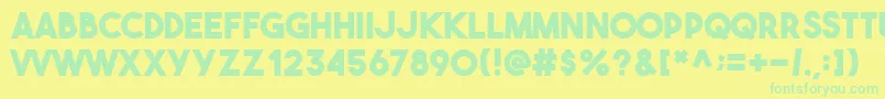 Theboldfont Font – Green Fonts on Yellow Background