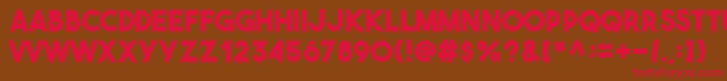 Fonte Theboldfont – fontes vermelhas em um fundo marrom