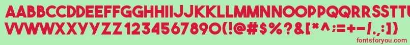 Theboldfont Font – Red Fonts on Green Background