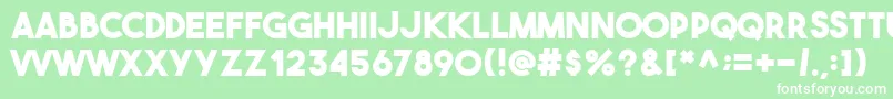 Fonte Theboldfont – fontes brancas em um fundo verde