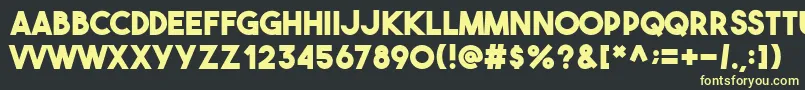 フォントTheboldfont – 黒い背景に黄色の文字