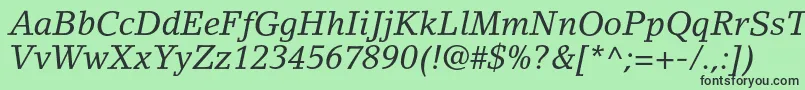 LinoletterstdItalic Font – Black Fonts on Green Background