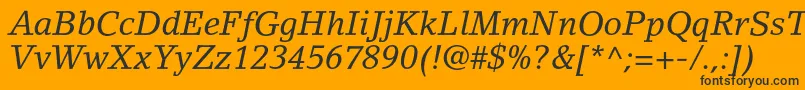 LinoletterstdItalic-Schriftart – Schwarze Schriften auf orangefarbenem Hintergrund