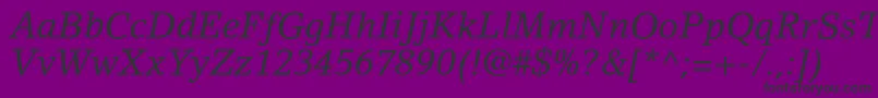 LinoletterstdItalic Font – Black Fonts on Purple Background