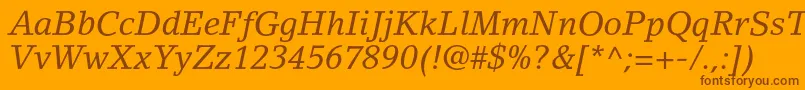 LinoletterstdItalic Font – Brown Fonts on Orange Background