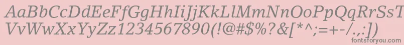 LinoletterstdItalic Font – Gray Fonts on Pink Background