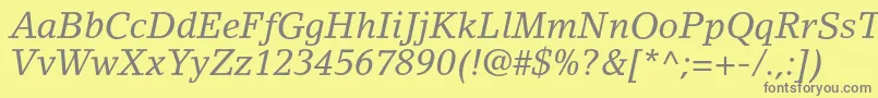 LinoletterstdItalic Font – Gray Fonts on Yellow Background