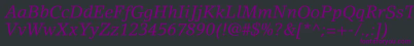 LinoletterstdItalic Font – Purple Fonts on Black Background