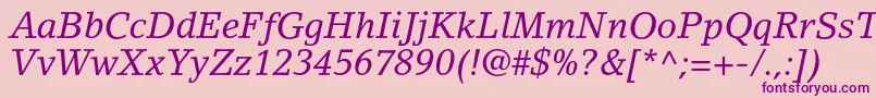 LinoletterstdItalic Font – Purple Fonts on Pink Background