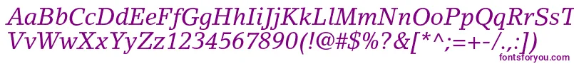 LinoletterstdItalic Font – Purple Fonts on White Background