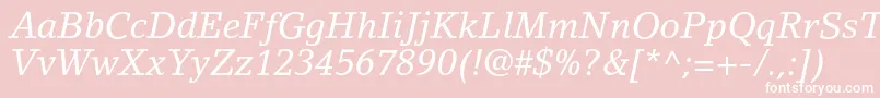 LinoletterstdItalic Font – White Fonts on Pink Background