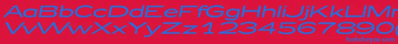 Zeppelin52Italic Font – Blue Fonts on Red Background