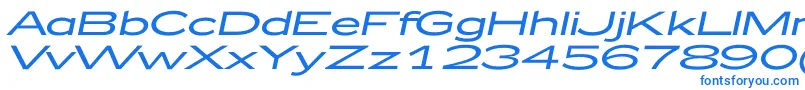 fuente Zeppelin52Italic – Fuentes Azules Sobre Fondo Blanco