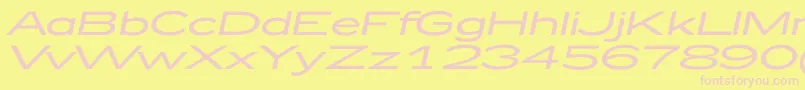 Zeppelin52Italic-Schriftart – Rosa Schriften auf gelbem Hintergrund