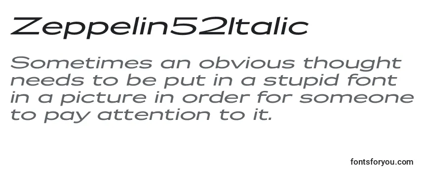 Review of the Zeppelin52Italic Font