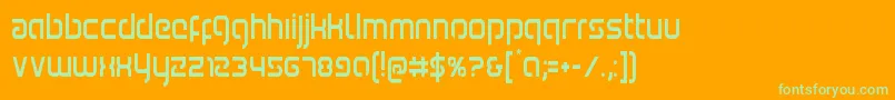 Шрифт Youngerbloodcond – зелёные шрифты на оранжевом фоне