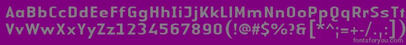 Fonte LinotypeAuthenticSansMedium – fontes cinzas em um fundo violeta