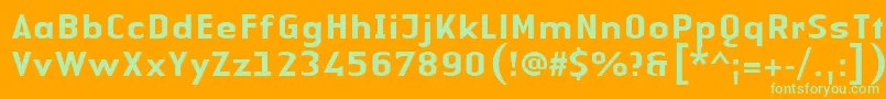 LinotypeAuthenticSansMedium Font – Green Fonts on Orange Background